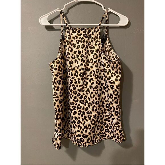 DO+BE Satin Lace Cheetah Print Tank Top Size Small - Picture 3 of 7